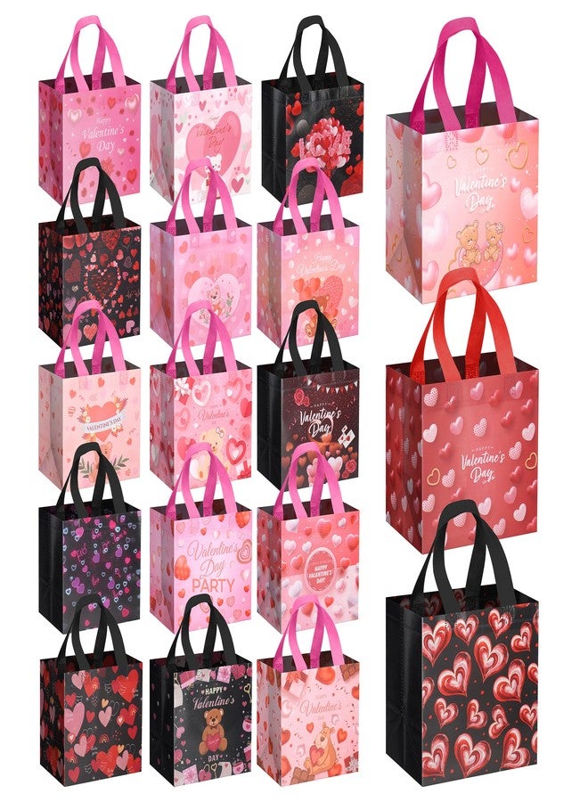 Jaywayang 18Pcs Happy Valentine's Day Reusable Gift Bags, Non-Woven Valentines Tote Bags with Handles for Classroom Gift Exchange, Kids Valentine Party Favor, Gift Wrapping. - Image 1